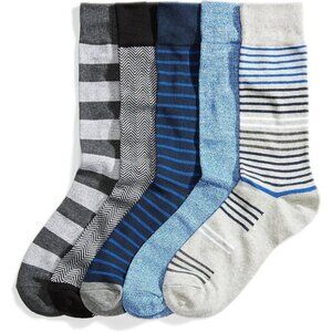 Men's Cobalt Blue Comfortable Patterned Dress Socks 83% Cotton, 16% Nylon, 1%